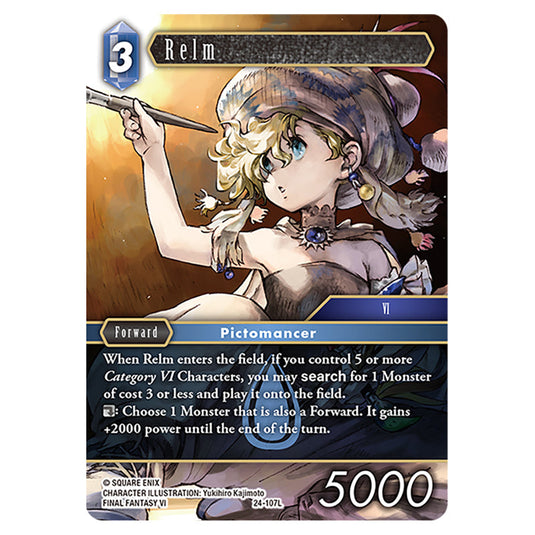 Relm 24-107L card from the Final Fantasy set Hidden Legends