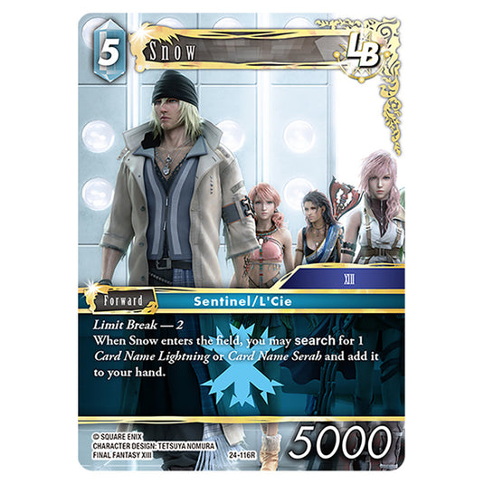 Snow 24-116R card from the Final Fantasy set Hidden Legends