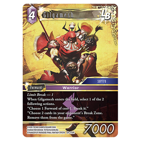 Gilgamesh 24-119R card from the Final Fantasy set Hidden Legends