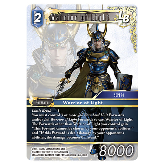 Warrior of Light 24-120R card from the Final Fantasy set Hidden Legends