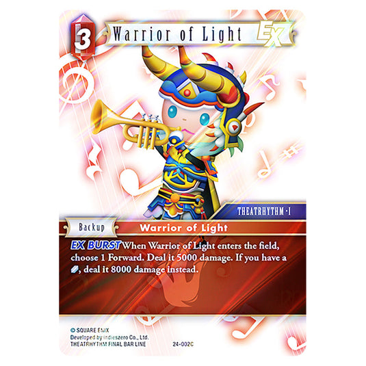Warrior of Light 24-002C card from the Final Fantasy set Hidden Legends