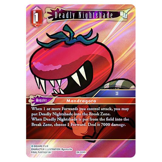 Deadly Nightshade 24-004R card from the Final Fantasy set Hidden Legends