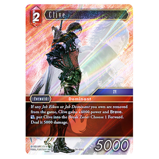 Clive 24-006C card from the Final Fantasy set Hidden Legends
