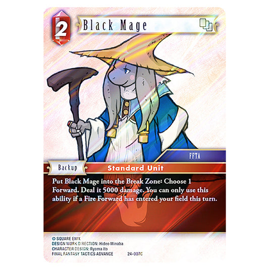 Black Mage 24-007C card from the Final Fantasy set Hidden Legends