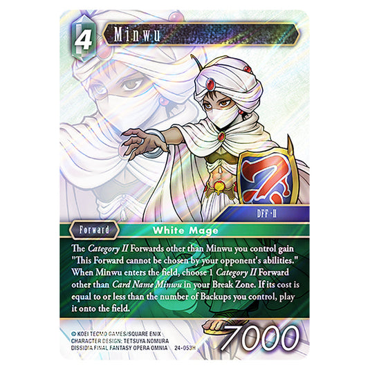 Minwu 24-053H card from the Final Fantasy set Hidden Legends