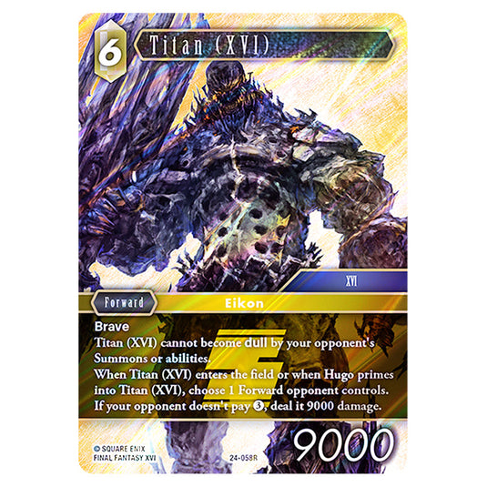 Titan (XVI) 24-058R card from the Final Fantasy set Hidden Legends