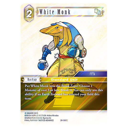 White Monk 24-066C card from the Final Fantasy set Hidden Legends