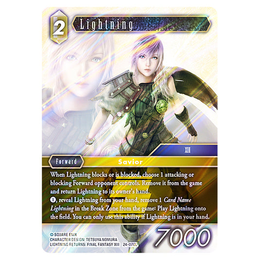 Lightning 24-070L card from the Final Fantasy set Hidden Legends