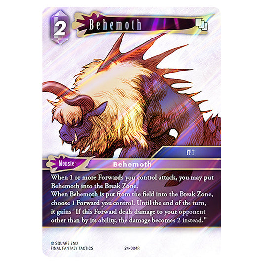 Behemoth 24-084R card from the Final Fantasy set Hidden Legends
