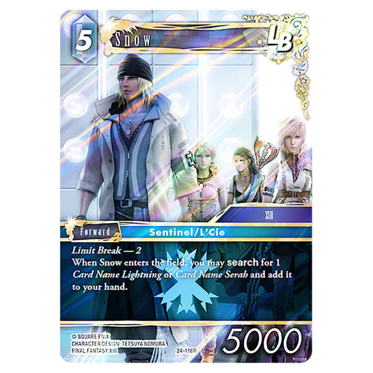 Snow 24-116R card from the Final Fantasy set Hidden Legends