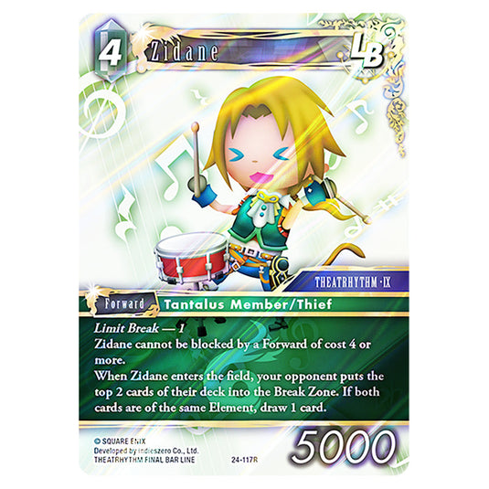 Zidane 24-117R card from the Final Fantasy set Hidden Legends