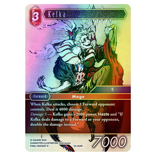 Kefka 23-004Ra card from the Final Fantasy set Hidden Trials