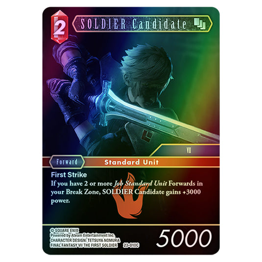 SOLDIER Candidate 23-010C card from the Final Fantasy set Hidden Trials