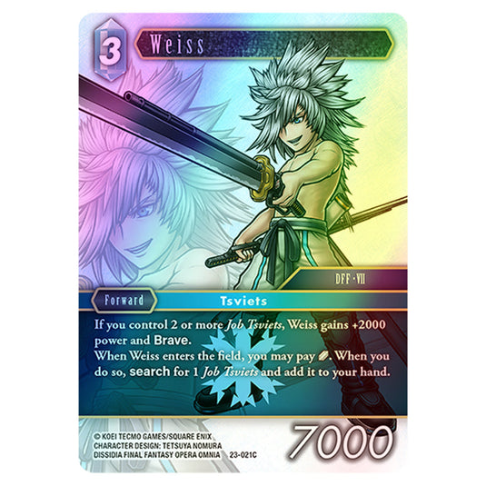 Weiss 23-021C card from the Final Fantasy set Hidden Trials