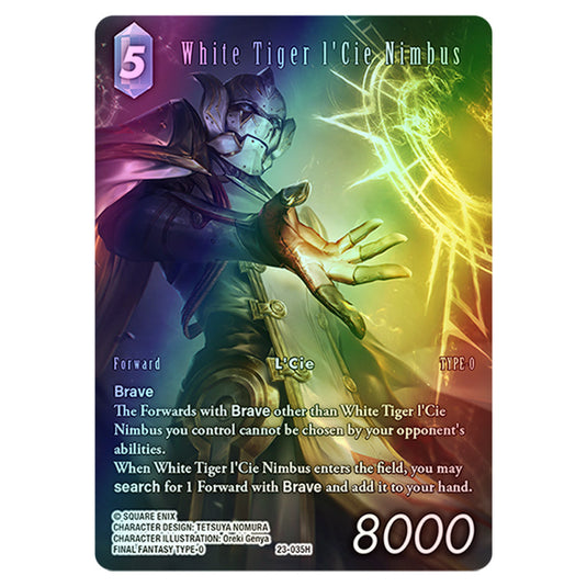 White Tiger l'Cie Nimbus 23-035Hb card from the Final Fantasy set Hidden Trials