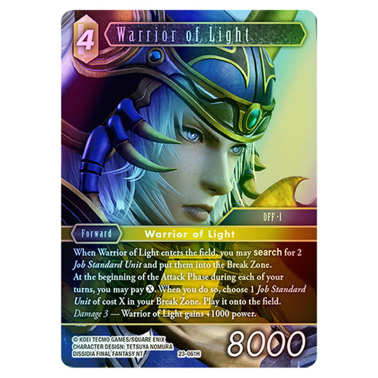 Warrior of Light 23-061H card from the Final Fantasy set Hidden Trials