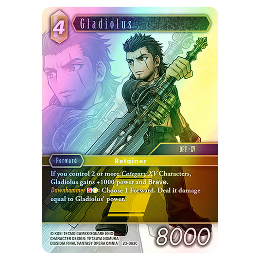 Gladiolus 23-063C card from the Final Fantasy set Hidden Trials