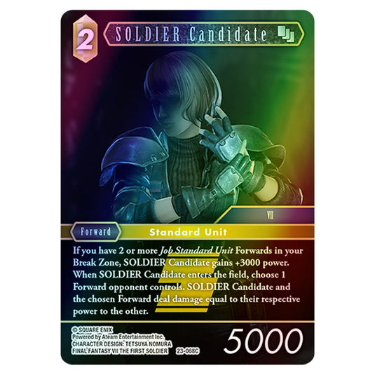 SOLDIER Candidate 23-068C card from the Final Fantasy set Hidden Trials