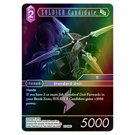 SOLDIER Candidate 23-089C card from the Final Fantasy set Hidden Trials