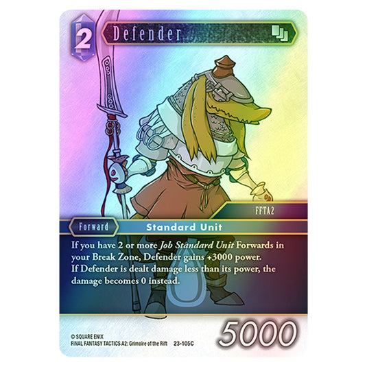 Defender 23-105C card from the Final Fantasy set Hidden Trials