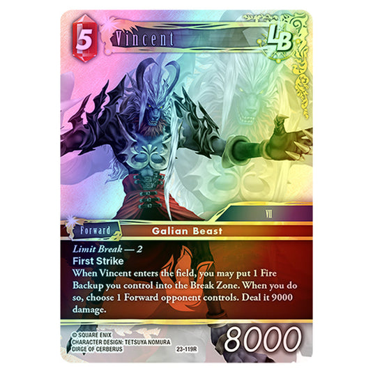 Vincent 23-119R card from the Final Fantasy set Hidden Trials