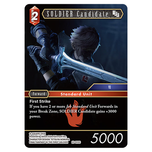 This is the SOLDIER Candidate card from Final Fantasy - Hidden Trials.