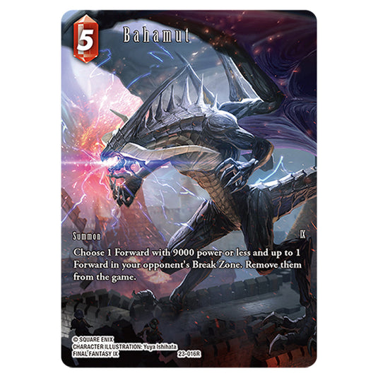 This is the Bahamut card from Final Fantasy - Hidden Trials.