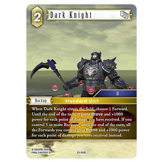 This is the Dark Knight card from Final Fantasy - Hidden Trials.