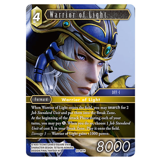 This is the Warrior of Light card from Final Fantasy - Hidden Trials.