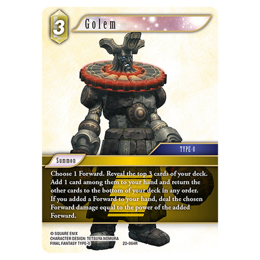 This is the Golem card from Final Fantasy - Hidden Trials.