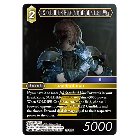 This is the SOLDIER Candidate card from Final Fantasy - Hidden Trials.