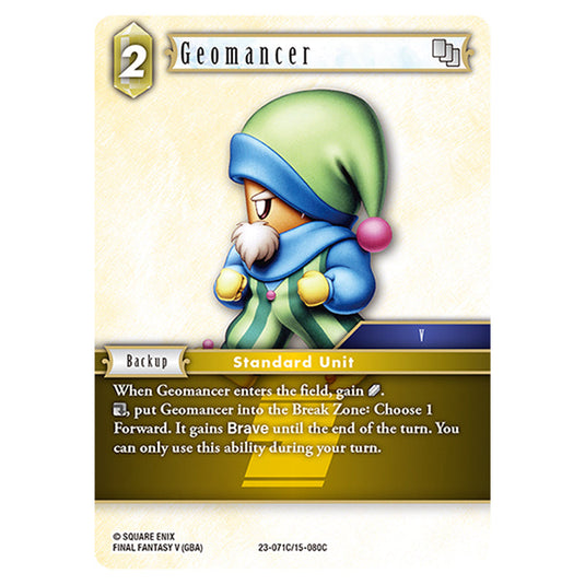 This is the Geomancer card from Final Fantasy - Hidden Trials.