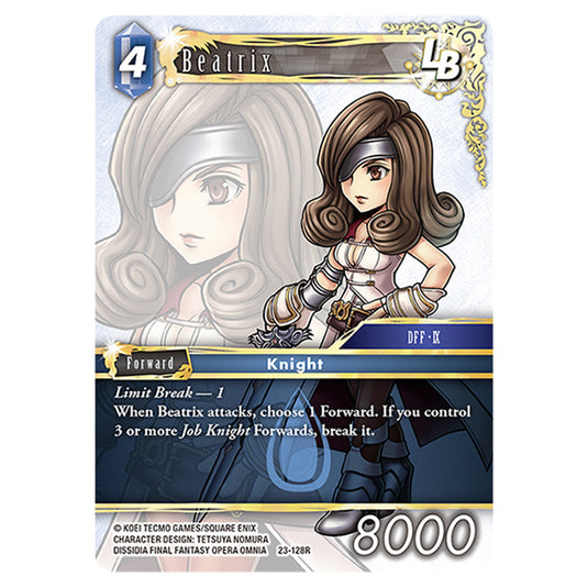 This is the Beatrix card from Final Fantasy - Hidden Trials.