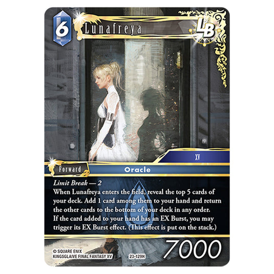 This is the Lunafreya card from Final Fantasy - Hidden Trials.