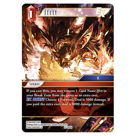 Ifrit 27-002H card from the Final Fantasy set Journey of Discovery
