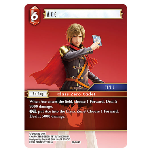 Ace 27-004C card from the Final Fantasy set Journey of Discovery
