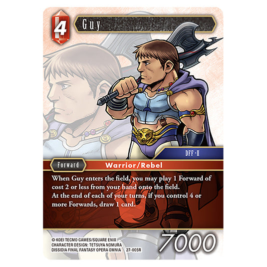 Guy 27-005R card from the Final Fantasy set Journey of Discovery