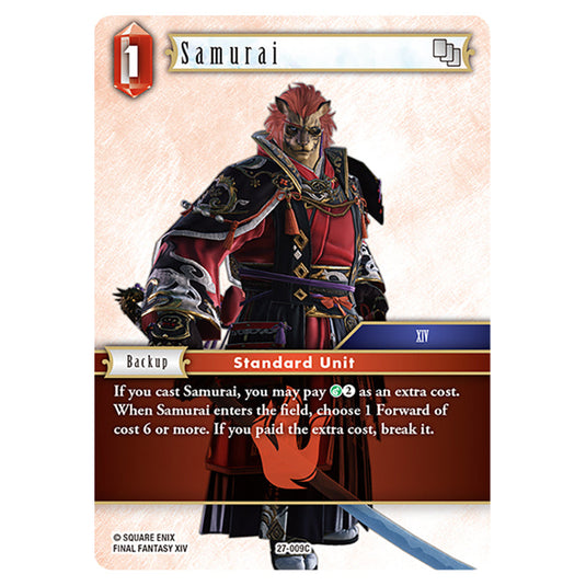 Samurai 27-009C card from the Final Fantasy set Journey of Discovery