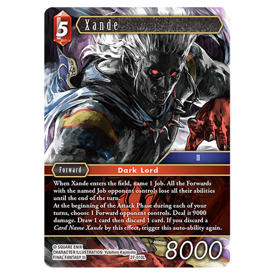 Xande 27-010L card from the Final Fantasy set Journey of Discovery