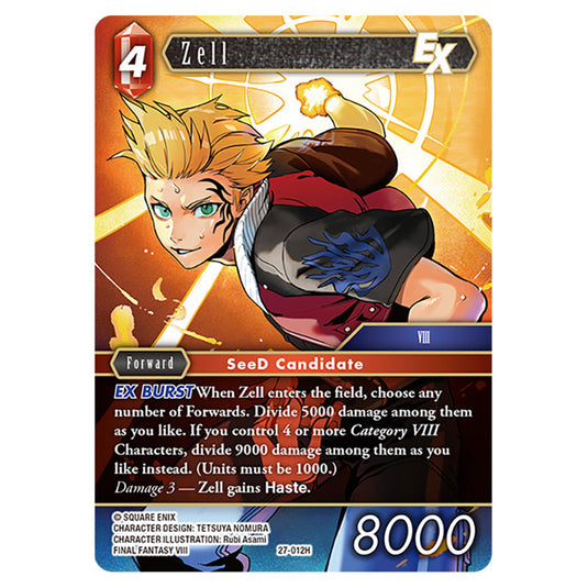 Zell 27-012H card from the Final Fantasy set Journey of Discovery