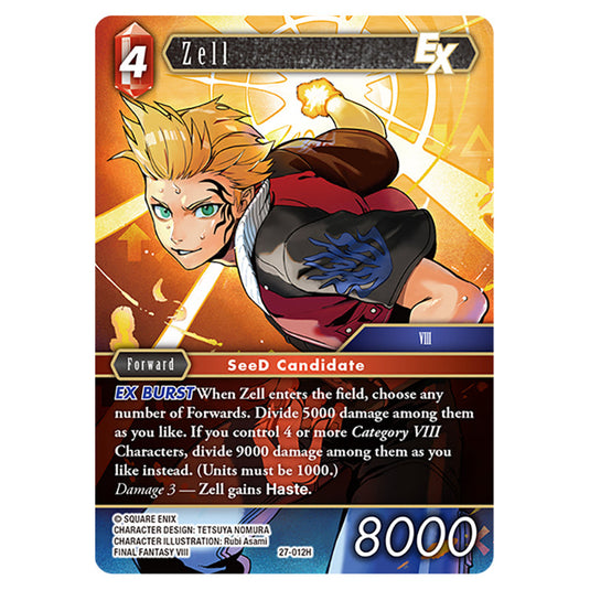 Zell 27-012H-b card from the Final Fantasy set Journey of Discovery