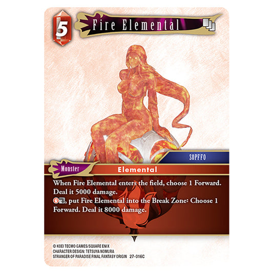 Fire Elemental 27-016C card from the Final Fantasy set Journey of Discovery