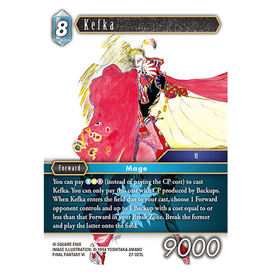 Kefka 27-027L card from the Final Fantasy set Journey of Discovery