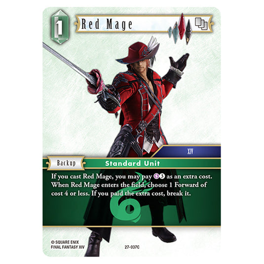 Red Mage 27-037C card from the Final Fantasy set Journey of Discovery
