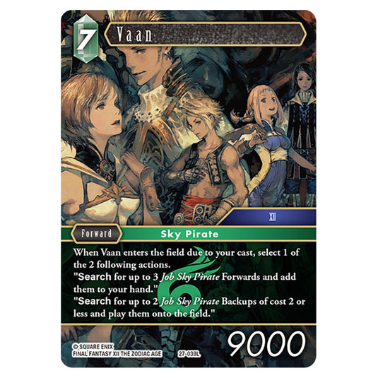 Vaan 27-039L card from the Final Fantasy set Journey of Discovery
