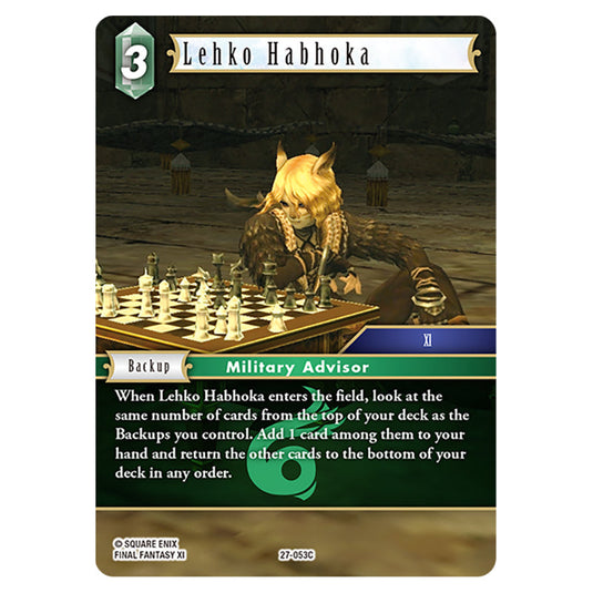 Lehko Habhoka 27-053C card from the Final Fantasy set Journey of Discovery