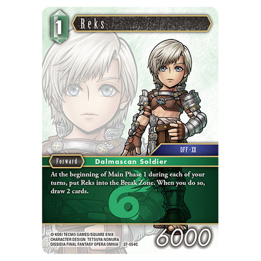 Reks 27-054C card from the Final Fantasy set Journey of Discovery