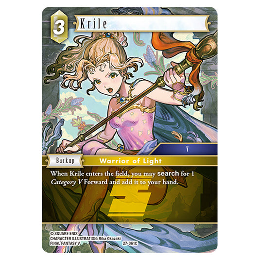 Krile 27-061C card from the Final Fantasy set Journey of Discovery