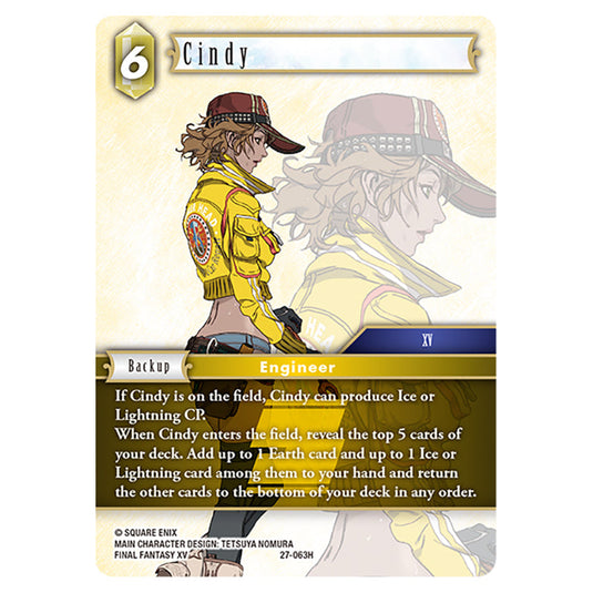 Cindy 27-063H card from the Final Fantasy set Journey of Discovery