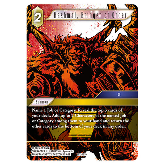 Hashmal, Bringer of Order 27-065H card from the Final Fantasy set Journey of Discovery